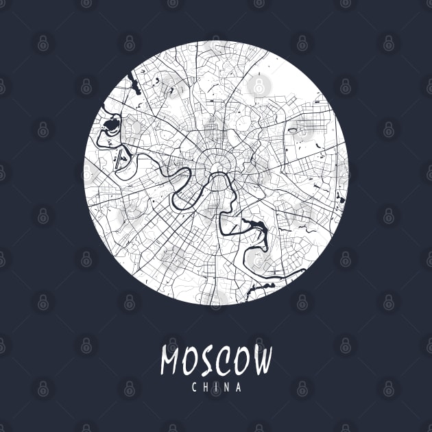 Moscow, Russia City Map - Full Moon by deMAP Studio