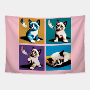 Snowshoe Pop Art - Cute Kitties Tapestry