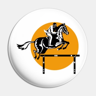 Equestrian on Horse Show Jumping Retro Pin