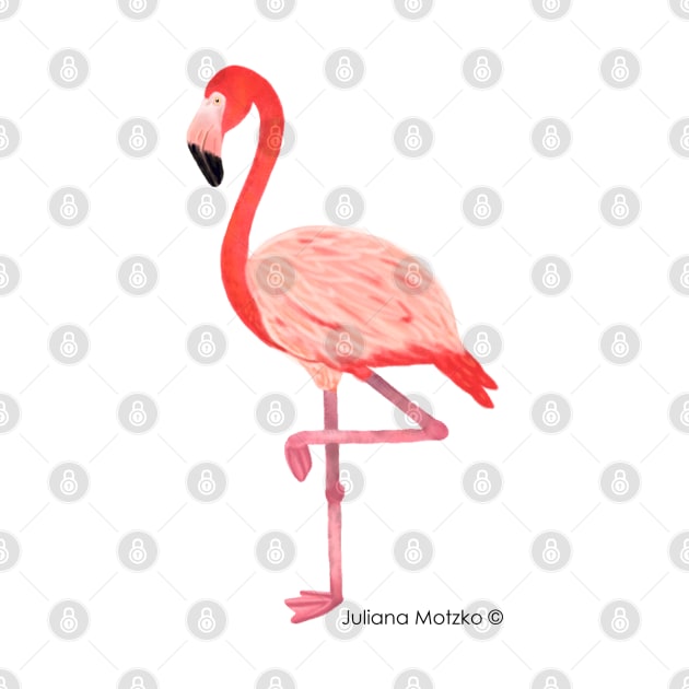 Flamingo Bird Realistic Illustration by julianamotzko