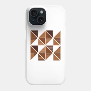 Geometric Stripes - Brown Phone Case