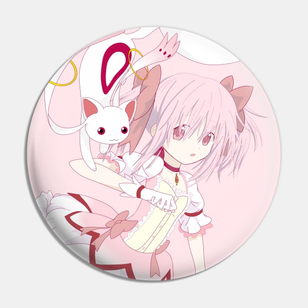 Madoka & Kyubey Pin by Fotocynthese art