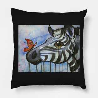 Zebra and Butterfly Pillow