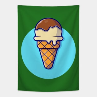 Ice Cream Cone Cartoon Vector Icon Illustration (7) Tapestry