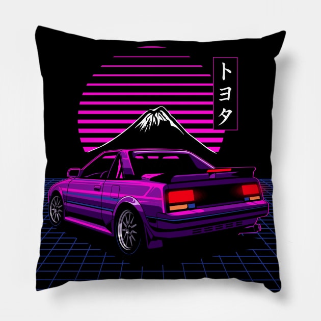 MR-2 80s Vaporwave Pillow by pujartwork