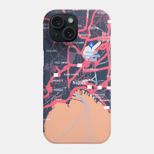 Naples colour map Phone Case by Mapmania