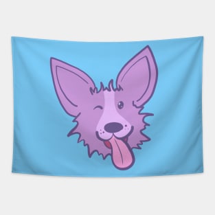 Cute Purple Winking Corgi Tapestry