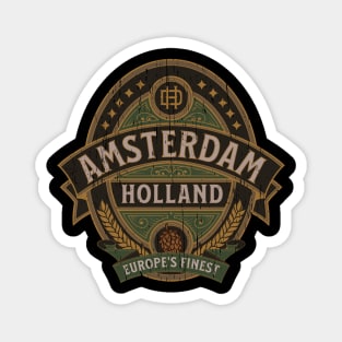 Amsterdam vintage holland retro label beer distressed Magnet