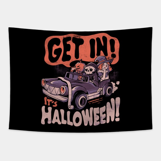 Get In Its Halloween - Halloween Pumpkin Skull Gift Tapestry by eduely