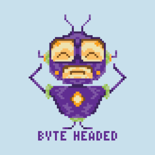 Byte Headed Robot Pixel Art T-Shirt