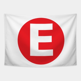 Letter E Big Red Dot Letters & Numbers Tapestry