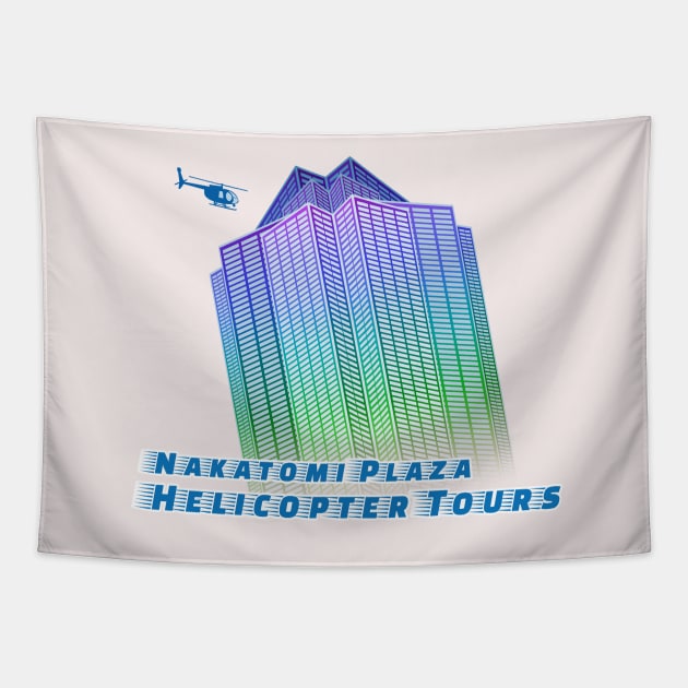 Nakatomi Plaza Helicopter Tours Tapestry by BCP Design