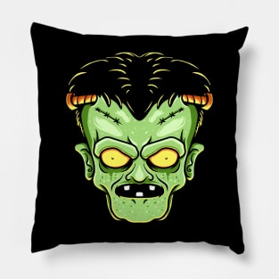 Scary frankenstein head halloween Pillow