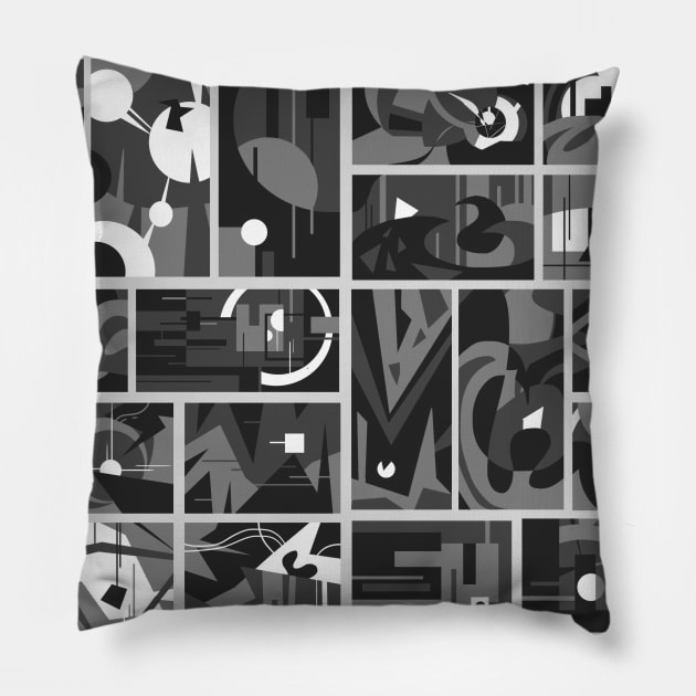 B/W abstraction Pillow by Little D-chan