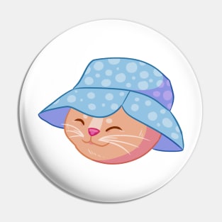 Bucket Hat Cat Pin