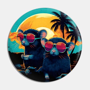 Retro Wave Grey Mice Pin