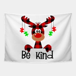 Be Kind Autism Awareness Christmas Reindeer Hippie Bullying Tapestry