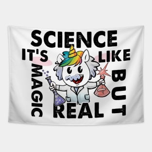 Funny Science Is Like Magic But Real Unicorn Gift Funny Tapestry