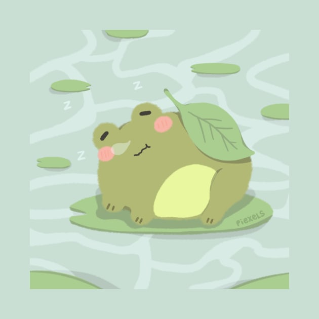 Sleepy Frog in Pond by Piexels