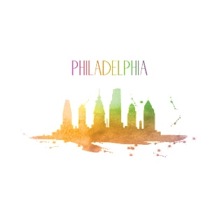 Philadelphia Watercolor Skyline T-Shirt