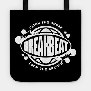 BREAKBEAT  - Y2K Catch the Globe (White) Tote