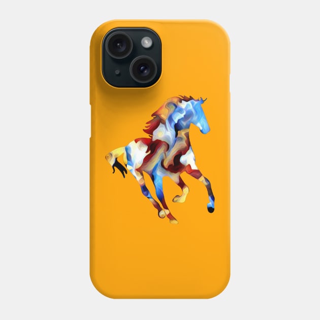 Colorful  Running Horse Art Phone Case by AlondraHanley