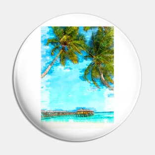 Summer Vibe Maldives Beach Lagoon Hotels Pin