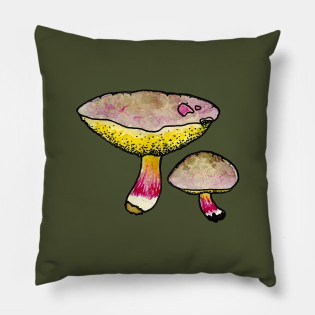 Red Cracking Bolete Pillow by ThisIsNotAnImageOfLoss