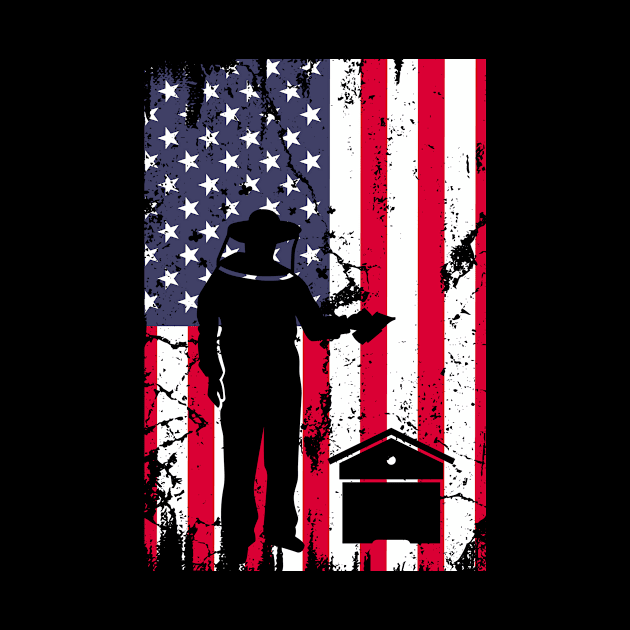 American Flag Beekeeper Beekeeping Apiarist by Wakzs3Arts