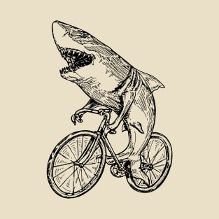 SEEMBO Shark Cycling Bicycle Beach Biker Bicycling Ride Bike T-Shirt