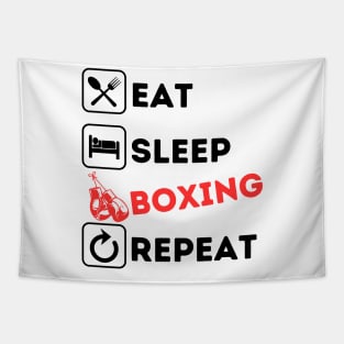 Funny eat sleep boxing repeat Tapestry