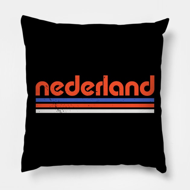 Retro Netherlands Football // Vintage Grunge Dutch Pride Word Art Pillow by Now Boarding