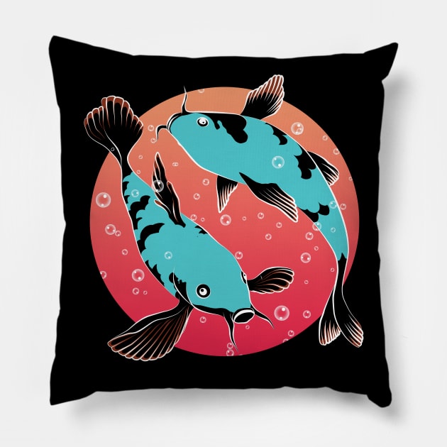 Japanese Koi Fish Pillow by TMBTM