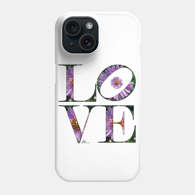 LOVE Letters September Birth Month Aster Phone Case by Symbolsandsigns