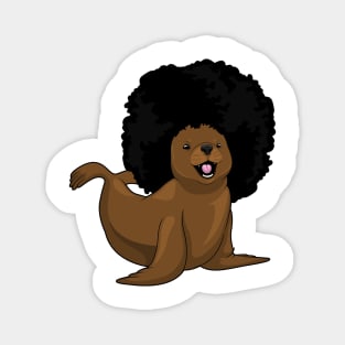 Seal Afro Hairs Magnet