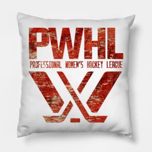 Distressed Grunge red PWHL logo Pillow