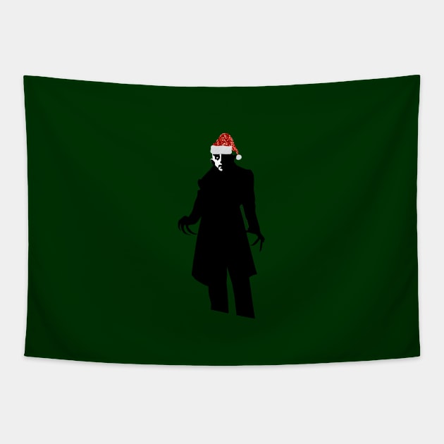 christmas santa nosferatu Tapestry by gossiprag