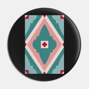 Abstract geometric diamond pattern green and pink Pin