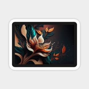 Abstract Floral Garden Botanical Print Magnet