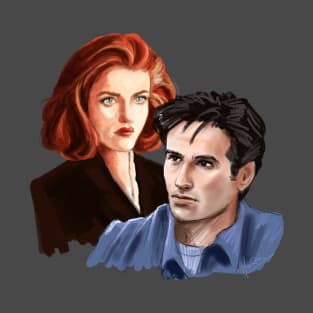 Mulder and Scully - portrait T-Shirt