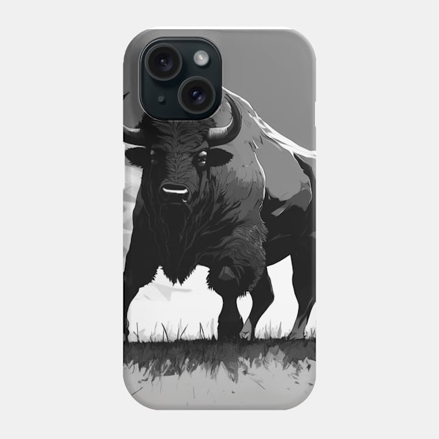 Bison Shadow Silhouette Anime Style Collection No. 109 Phone Case by cornelliusy