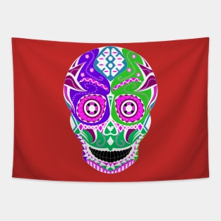 sugar skull candy in wrestling mask ecopop Tapestry