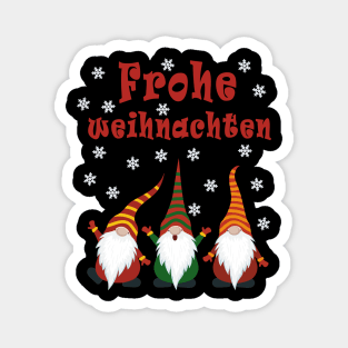 Gnomes Funny Pajama Cute Christmas Gift Frohe Weihnachten Magnet