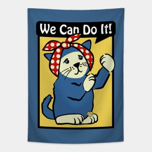 We Can Do It! Rosie Riveter Cat Tapestry