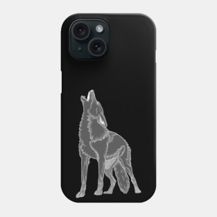 White Howling Wolf Phone Case