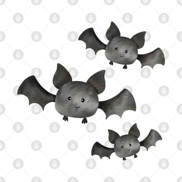 Halloween Cute Bats by MutchiDesign