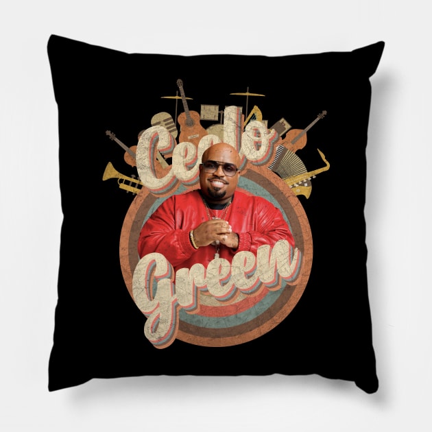 Ceelo Green // Music Tour Vintage Retro Style Pillow by kumurkumur