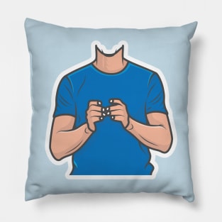 Young Boy Body without Head Sticker vector illustration. People object icon concept. Sticker design vector of a body that shows with hands. Pillow