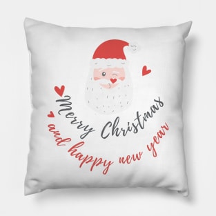 Merry Christmas And Happy New Year Santa Clous Pillow