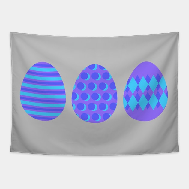 Eggspert Easter Eggs - Decorated Eggs in Purple and Blue Tapestry by skauff